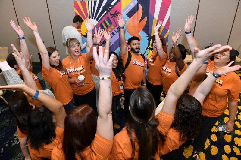 SunFire employees celebrate at a volunteer event